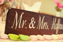 wedding photo - Mr and Mrs Table Sign / WEDDING SIGNS, Wedding Signage, Rustic Wedding Signs, Head Table Sign WS-17