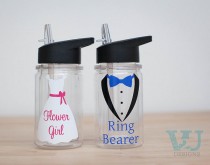 wedding photo - Ring Bearer Gift- Flower Girl Gift - Wedding Party - Kids Water Bottle - Personalized Children's Water Bottle - 10 oz BPA free Double Wall - New
