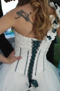 wedding photo - Corset Wedding Dress Custom Made with Organza and Lace