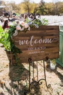 wedding photo - Wedding Welcome Sign - Rustic Wood Wedding Sign - New