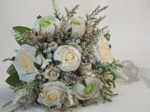 wedding photo - Wedding bouquet,bridal bouquet,paper flower bouquet,paper flower roses,bouquet paper ranunculus flower ,