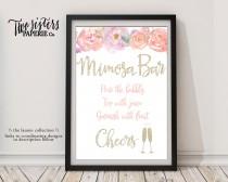 wedding photo - Brunch & Bubbly Bridal Shower Mimosa Bar Sign - LAUREN Collection - Printable File