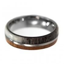 wedding photo - Cherry Wood and Deer Antler Wedding Ring for Men, Titanium Band with Wood and Antler Inlay, Titanium Wedding Band, Wedding Ring Men