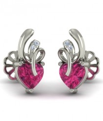 wedding photo -  The Pink Heart Silver Jewellery Earrings