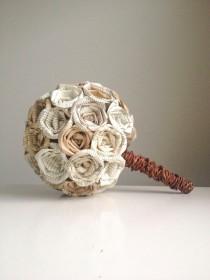 wedding photo - Pride and Prejudice Rustic Themed Round Book Page Bouquet
