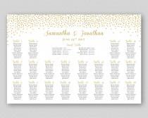 wedding photo - Personalized Printable Wedding Seating Chart -  Digital Wedding Seating Chart Print ready Template - Gold Glitter Sparkles Confetti Dots