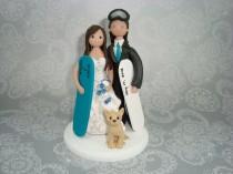wedding photo - Custom Handmade Snowboard/ Ski Theme with a Dog Wedding Cake Topper