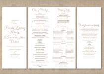 wedding photo - Printable Folded Wedding Program