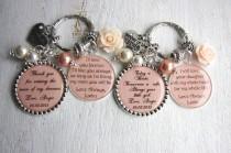 wedding photo - MOTHER of the BRIDE Gift Mother of the GROOM Gift Personalized keychain or necklace inspirational quote Coral Weddings Mothers