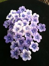 wedding photo - Gumpaste Blossoms Different Shades of Purple Gum paste 25 piece set