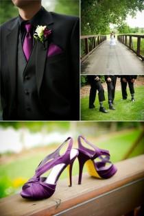 wedding photo - Outdoor Real Wedding In Colorado: Purple And Damask 