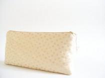 wedding photo - Gold Wedding Clutch, Gold Polka Dots Clutch, Bridesmaids Bag, Cosmetic Purse for Bride, Champagne Gold Clutch