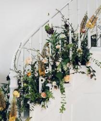 wedding photo - DIY Spring Party Floral Staircase