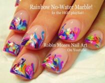 wedding photo - Neon Rainbow Marble Nails! - No Water Needed Nail Art Tutorial