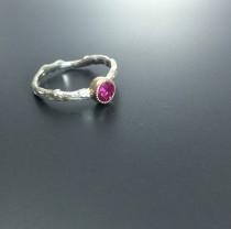 wedding photo - Rustic engagement ring Ruby ring branch ring Alternative engagement ring