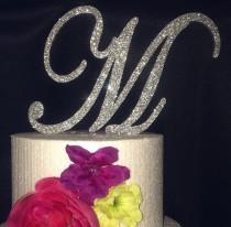 wedding photo - Glitter Cake Topper. Monogram Cake Topper. Cake Topper. Wedding Topper. Birthday Cake Topper. Cupcake Topper. Glitter. Glitter Cake. 