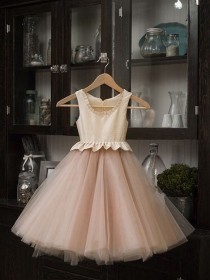 wedding photo - Silk & Tulle Custom Flower Girl Dress