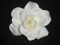 wedding photo - White Gardenia Hair Clip - Retro Glam Wedding Prom Rockabilly