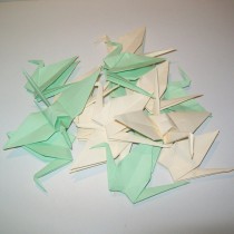 wedding photo -  Origami crane, Set of 1000 wedding crane, wedding decor origami crane, light green crane, cream crane, origami crane, decoration crane