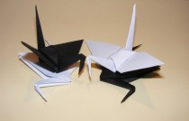 wedding photo -  Origami wedding crane, paper origami crane, origami crane, set of 100 black-white crane, decoration crane