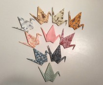 wedding photo -  Printed origami cranes, wedding crane, origami decoration, origami crane, set of 100 origami crane, wedding decor, origami crane decor