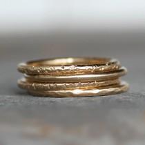 wedding photo - 18k Gold Wedding Ring - Choose Your Textured Gold Band - Eco-Friendly Recycled Gold