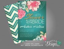 wedding photo - Vintage Spring Floral Bridal Shower Invitation, DIY Printable, Custom Colours