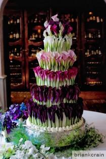 wedding photo - Garden wedding cake