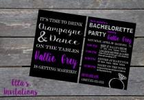 wedding photo - Glitter Bachelorette Invitiation Card