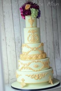 wedding photo - Gold Metallic Wedding Cake 