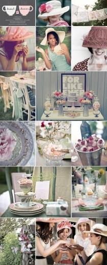 wedding photo - Bridal Shower With Teacups & Hats