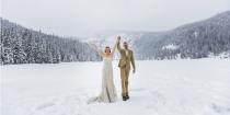 wedding photo - This Couple's Wedding Photog Fell Into A Frozen Lake Mid-Ceremony