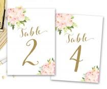 wedding photo - Printable Table Numbers Floral, Floral Table Numbers, Boho Floral Table Numbers, Wedding Table Number, DIGITAL The Bella