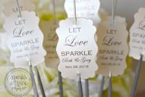 wedding photo - Sparkler Tags, Wedding Sparklers Tags, Sparkler Sleeves, Let Love Sparkle, Wedding Favors - Set of 20