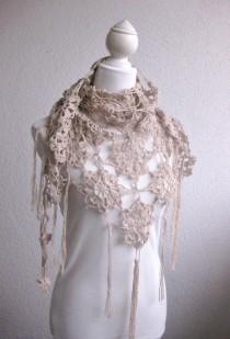 wedding photo - PDF CROCHET PATTERN, pattern for scarf, shawl, Beige, Crochet Scarf,  Tutorial, Shawl