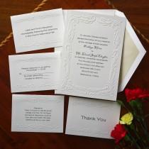 wedding photo - Elegant Wedding Invitation Set - Embossed Border - Thermography Wedding Invite - Classic Wedding Invite - Traditional Wedding Invite - AV841