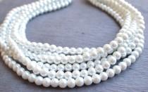 wedding photo - The Michelle- White Glass Pearl Statement Necklace
