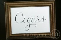 wedding photo - Wedding Cigars Table Sign - Wedding Table Reception Seating Signage for Cigar Bar - Matching Numbers Available- SS01