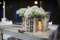 wedding photo - birch bark wood vases wedding table decor flower pot, rustic wedding decor centerpiece, flowers, tabletop decorations