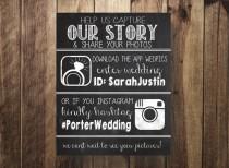 wedding photo - Wedpics and Instagram Hashtag Sign, Wedding Hashtag, Instagram, Wedpics, Rustic Wedding, Chalkboard, Printable Art