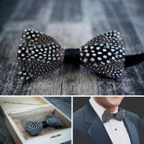 wedding photo - Feather Bow Tie - Guinea