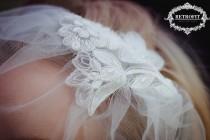wedding photo - Ivory Bridal Tulle Birdcage Veil, retro wedding hair accessories, mini blusher, mini veil, french, vintage style, Russian, keepsake box