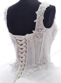 wedding photo - IS050 affordable illusion top swirl organza ball gown wedding dress