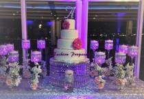wedding photo - SALE Crystal Wedding Cake Stand  with /Chandelier/ Waterfall Cascade Crystal Cake Stand. Stunning crystal cake stand.
