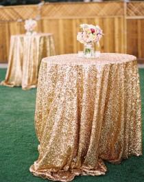wedding photo - SHIPS NOW GLITZ Antique Gold Vintage Gold Sequin Tablecloth Sequin TableCloth Wholesale Sparkly Luxe Champagne Table Sequin Linens