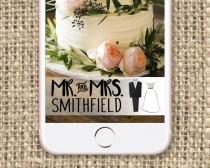 wedding photo - Wedding Snapchat Geo Filter - Custom and Personalized - Mr & Mrs