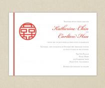 wedding photo - Wedding Invitations: Red Double Happiness Chinese Wedding Collection