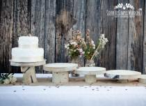 wedding photo - Rustic Cake Stand 8" 10" 12"~ Aspen Wood Cake Stand ~ Rustic Wedding, Barn Wedding, Outdoor Wedding, Rustic Cake Stand, Log Cake Stand