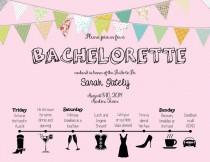 wedding photo - Beautiful Bachelorette Invite with Timeline Itinerary