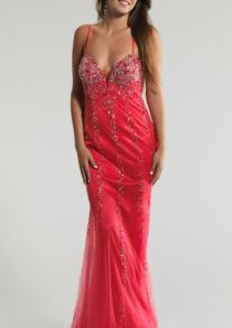 wedding photo -  Lace Up Chiffon Ruched Crystals Spaghetti Straps A-line Beading Floor Length Sleeveless